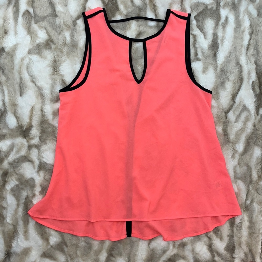 EUC•Monteau sheer neon pink top